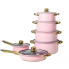 12pc Stainless Steel Cookware Set - Pink