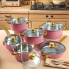 12pc Stainless Steel Cookware Set - Pink