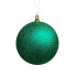 5" Glitter Plastic Ball Ornament - Emerald Green