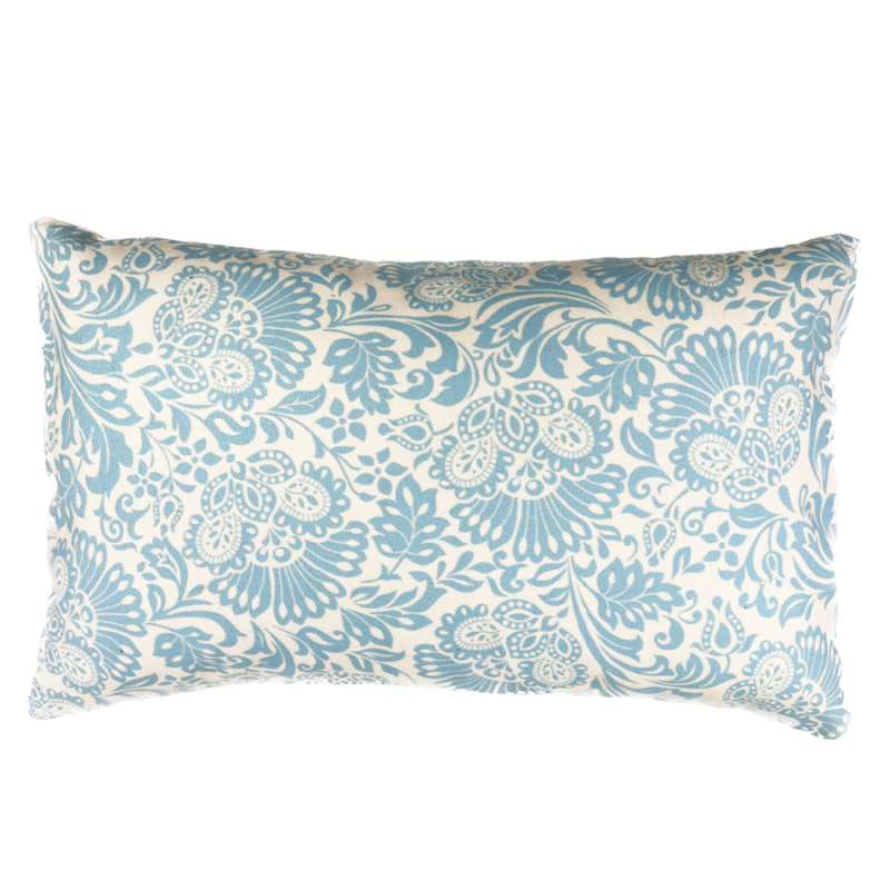 26"L Light Blue Florals Indoor Pillow