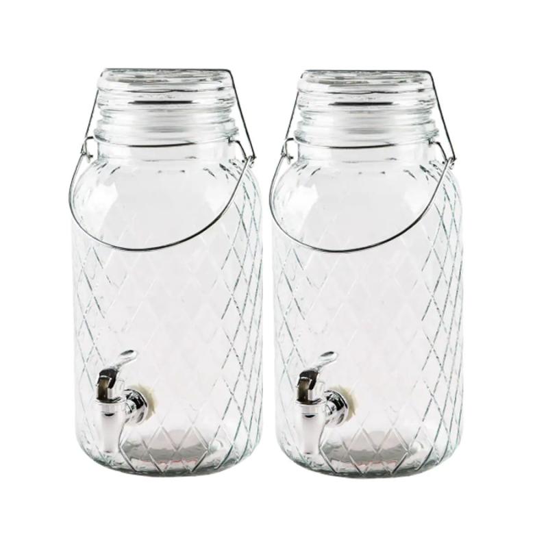 Home Essentials 1 Gallon Cold Beverage Dispensers Set of 2 (A