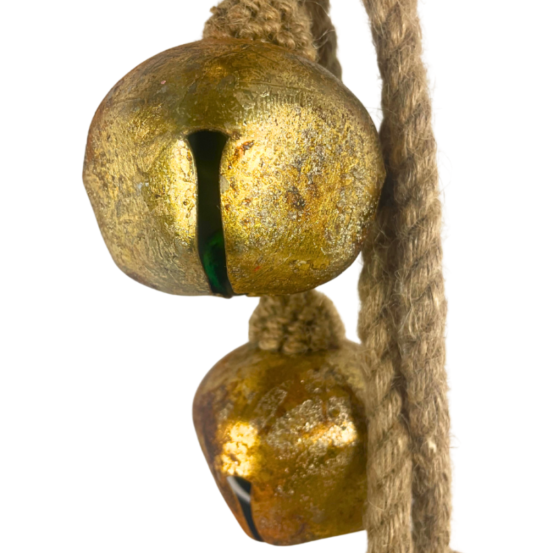 15" Iron Jingle Bells w/ Jute Cord
