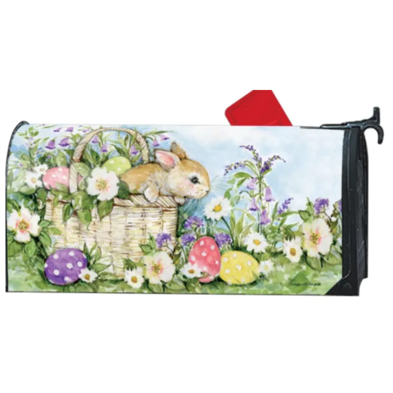 Easter Bunny Basket Mailbox Cover