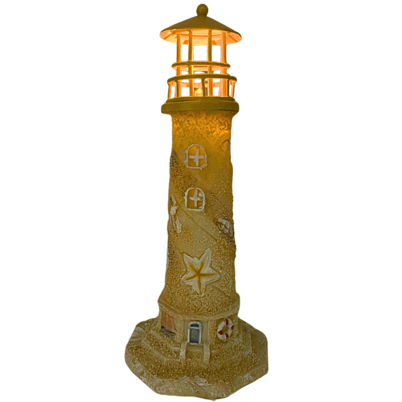 6.5" Resin Lighthouse w/ LED Blinking Light