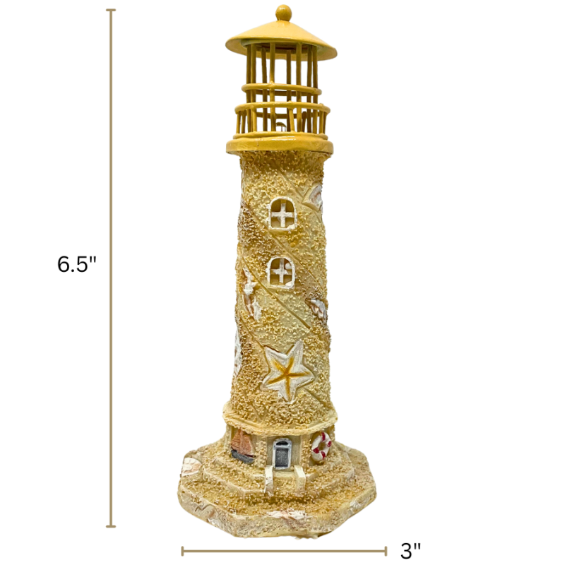 6.5" Resin Lighthouse w/ LED Blinking Light