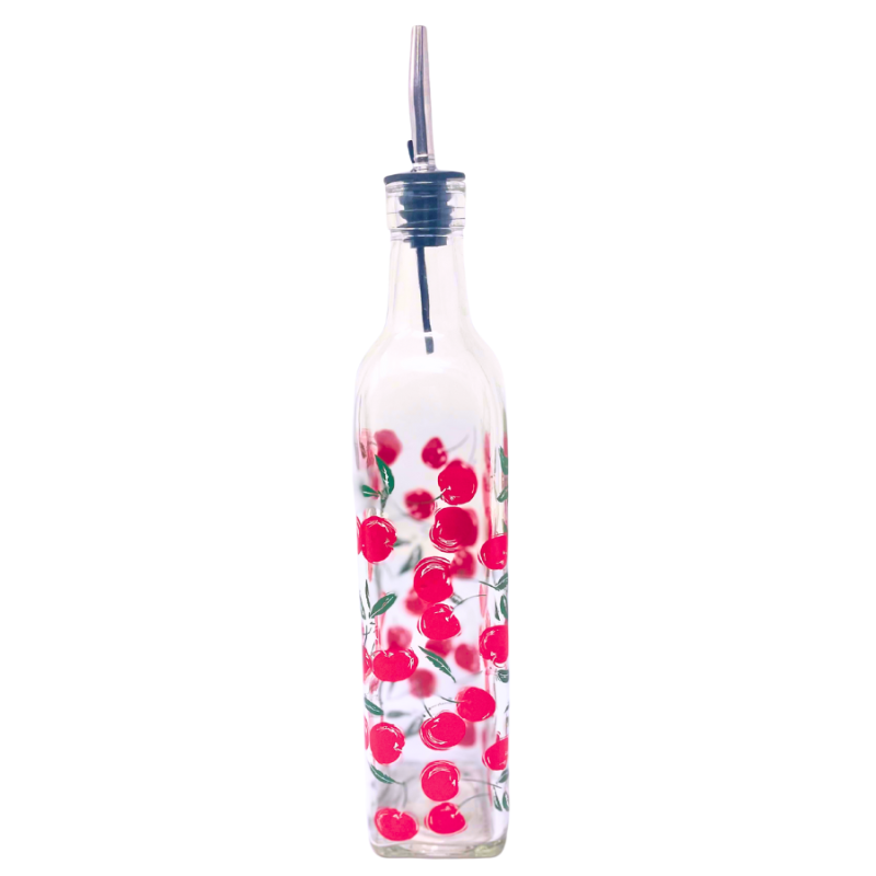 Oil & Vinegar Glass Cruets - Cherries