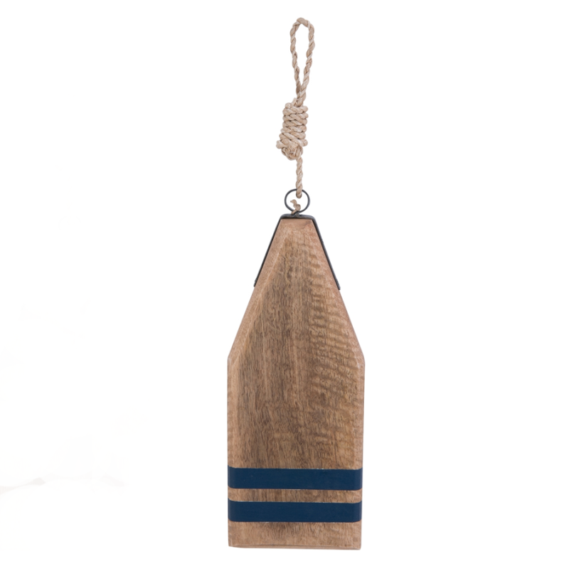 13"H Wood Buoy Board Wall Hanging- Blue Stripes