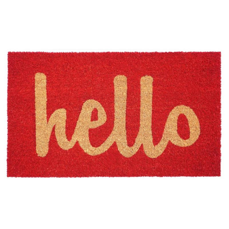 Hello on Red Doormat