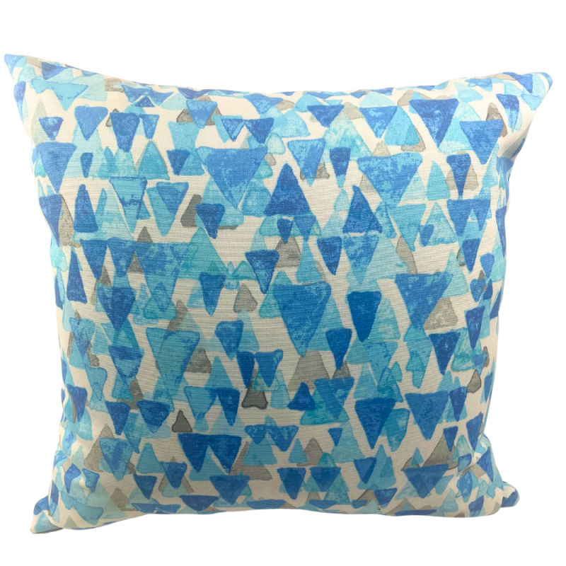 17" Blue Fins Outdoor Pillow