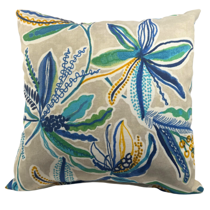 17" Blue Tropics Outdoor Pillow