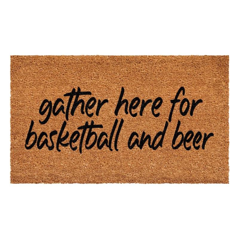 Gather Here For Basketball & Beer Doormat