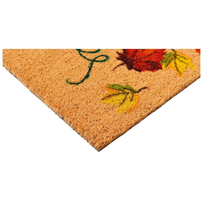 Pumpkin on Leaves Doormat