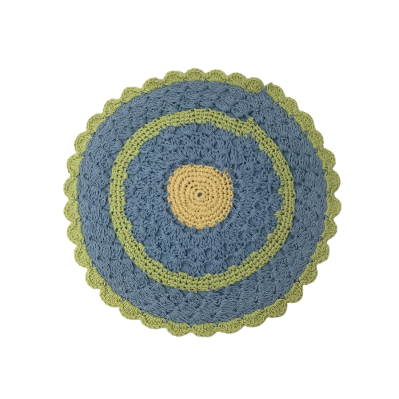 Floral Round Crochet Accent Mat