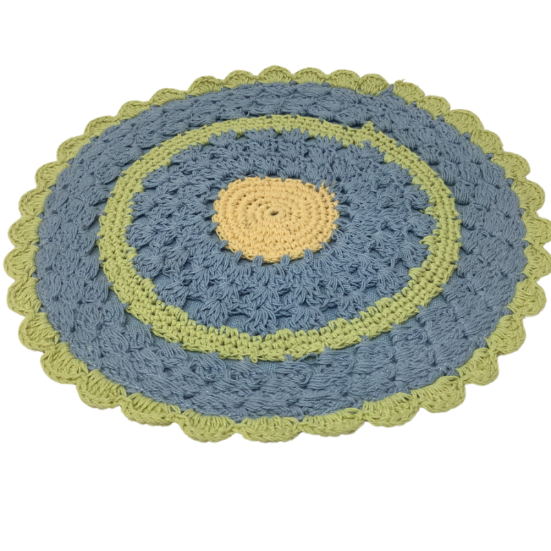 Floral Round Crochet Accent Mat