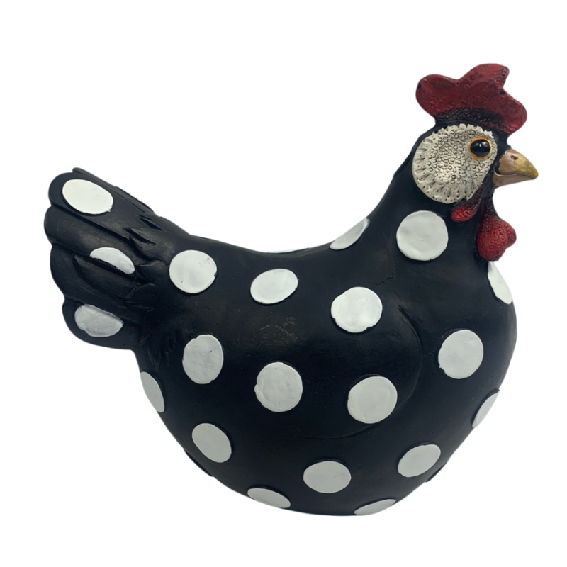 Black Hen with White Dots