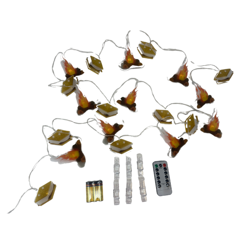 Indoor/Outdoor Campfire & Smores Theme Party Lights
