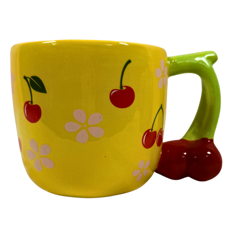 16oz Cherry Mug- Yellow