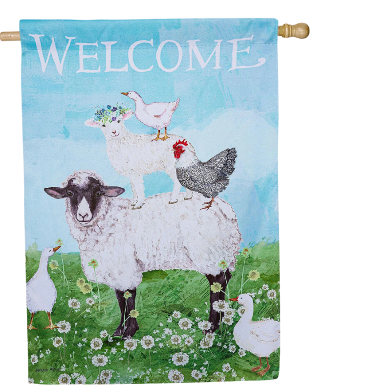 Welcome Farm Friends House Flag