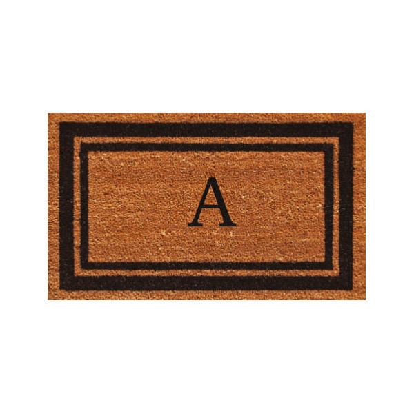18x30 Black Border Monogram Doormat (A thru Z)