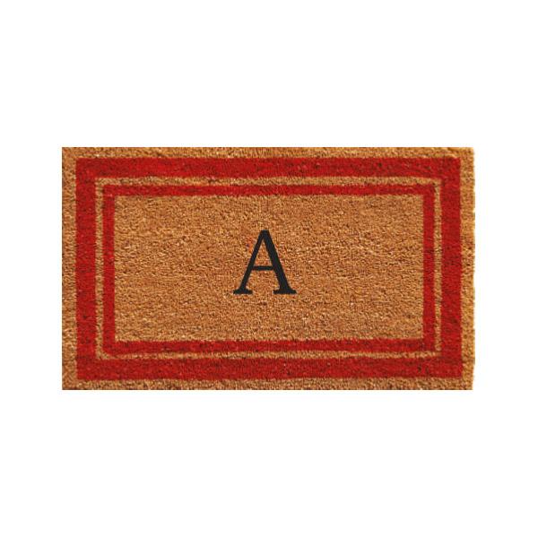 18x30 Red Border Monogram Doormat (A thru Z)