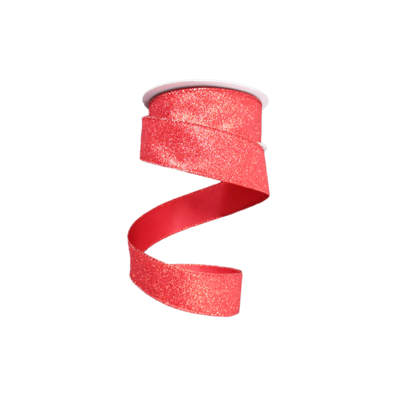 1.5"x10yd Metallic Sparkle Ribbon-Red