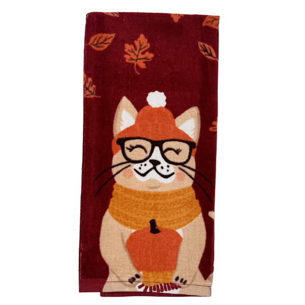 Autumn Cat Kitchen Towel