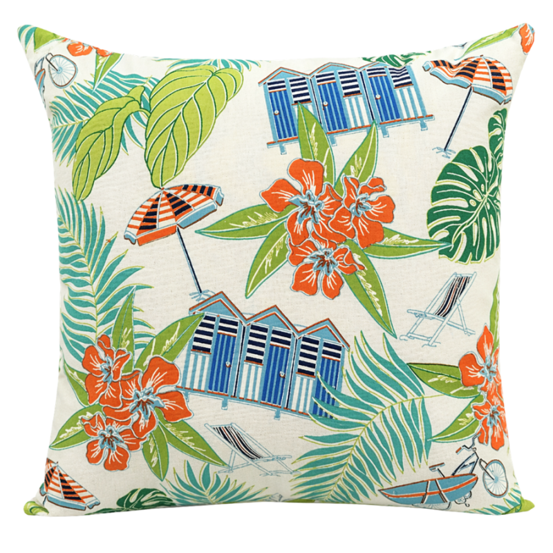 17" Beach Scene Outdoor Pillow