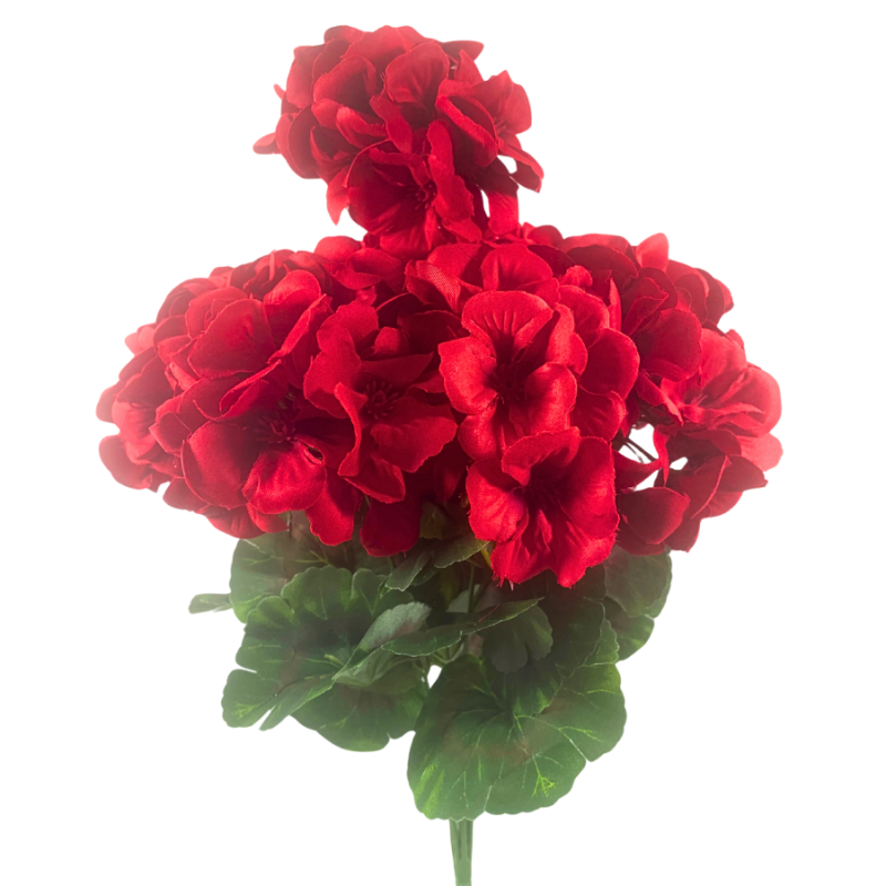 18" Geranium Bush - Red