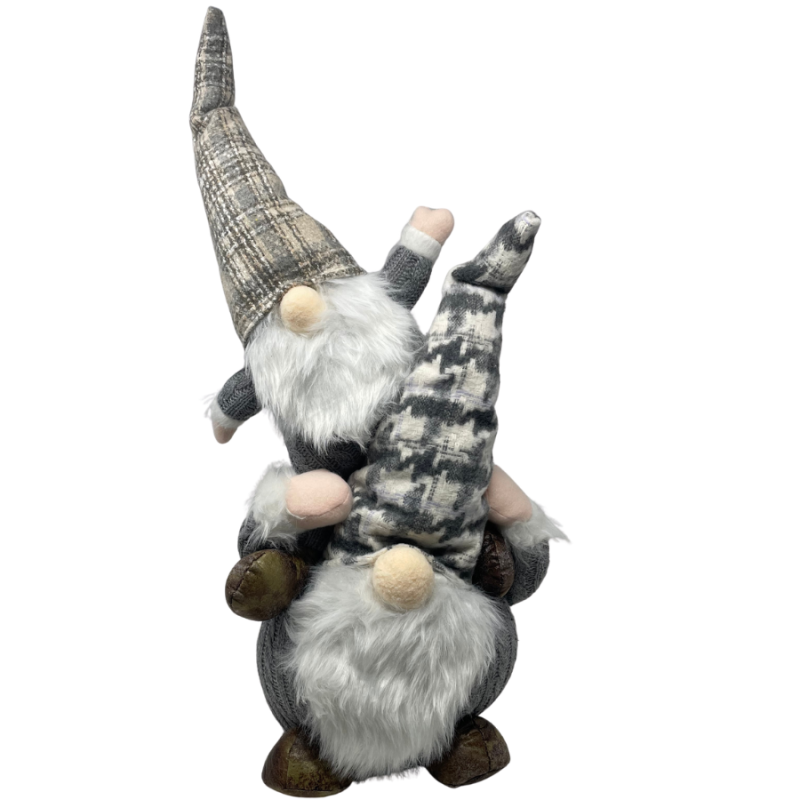 23" Piggy Back Gray Gnomes