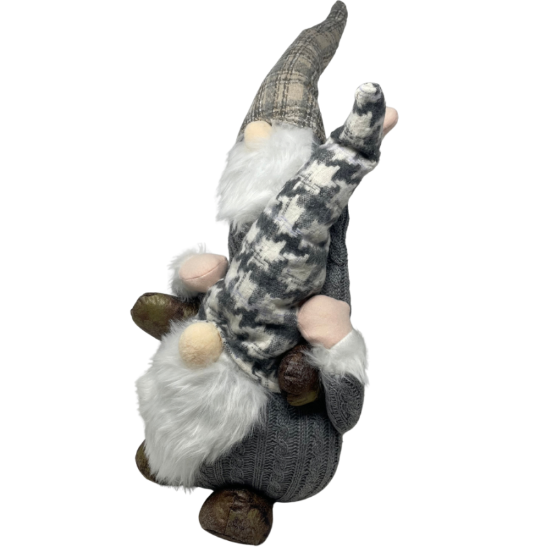 23" Piggy Back Gray Gnomes