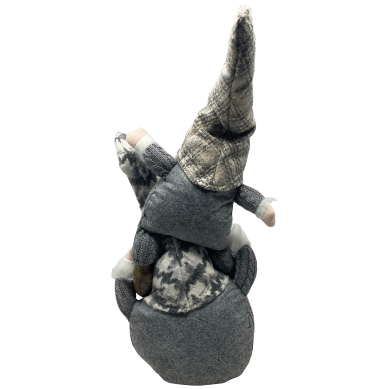23" Piggy Back Gray Gnomes