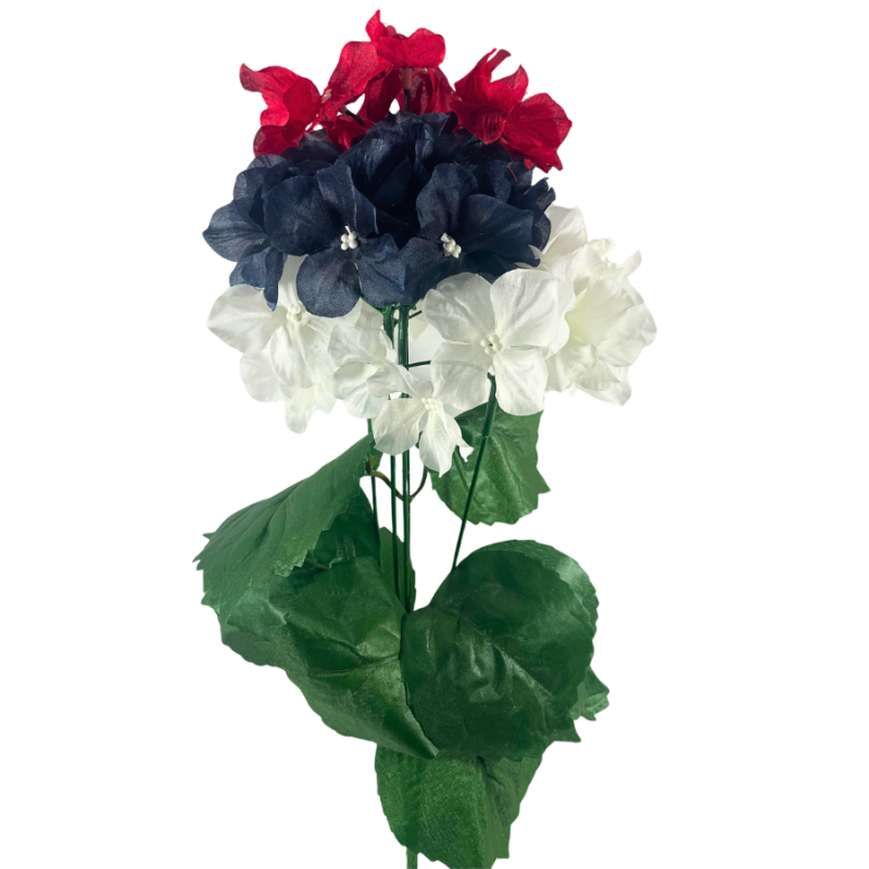 20" Red, Blue, & White Floral Spray