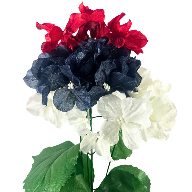 20" Red, Blue, & White Floral Spray