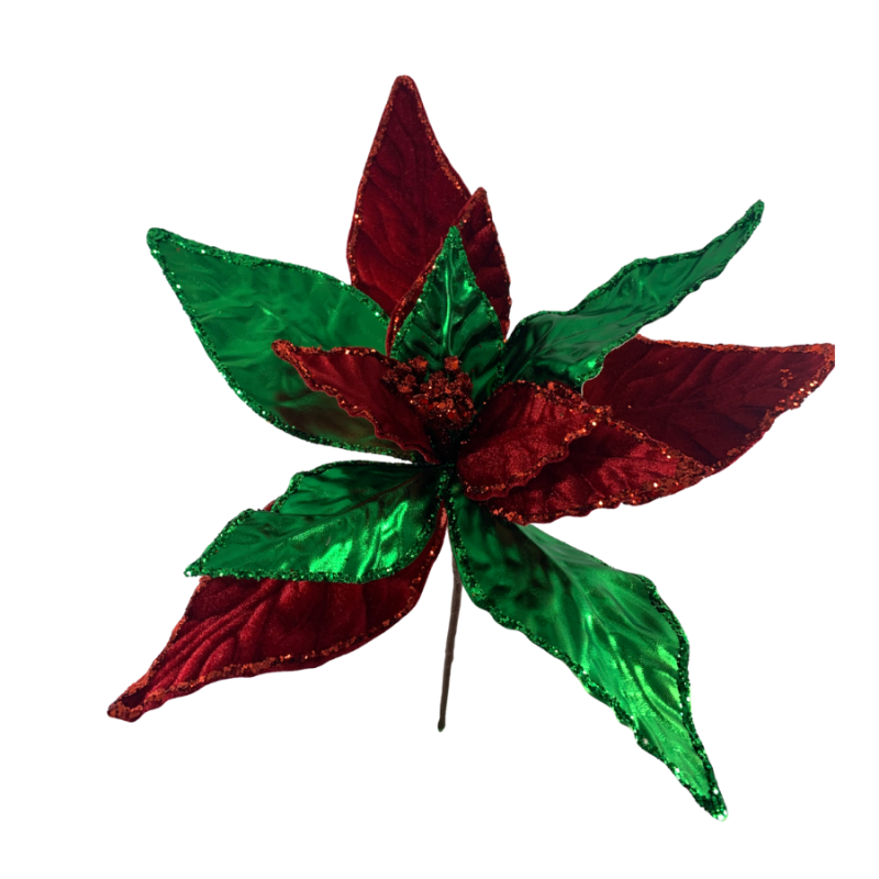 22" Christmas Poinsettia Stem