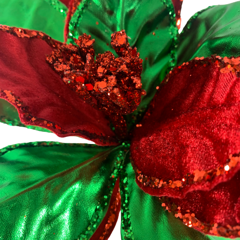 22" Christmas Poinsettia Stem