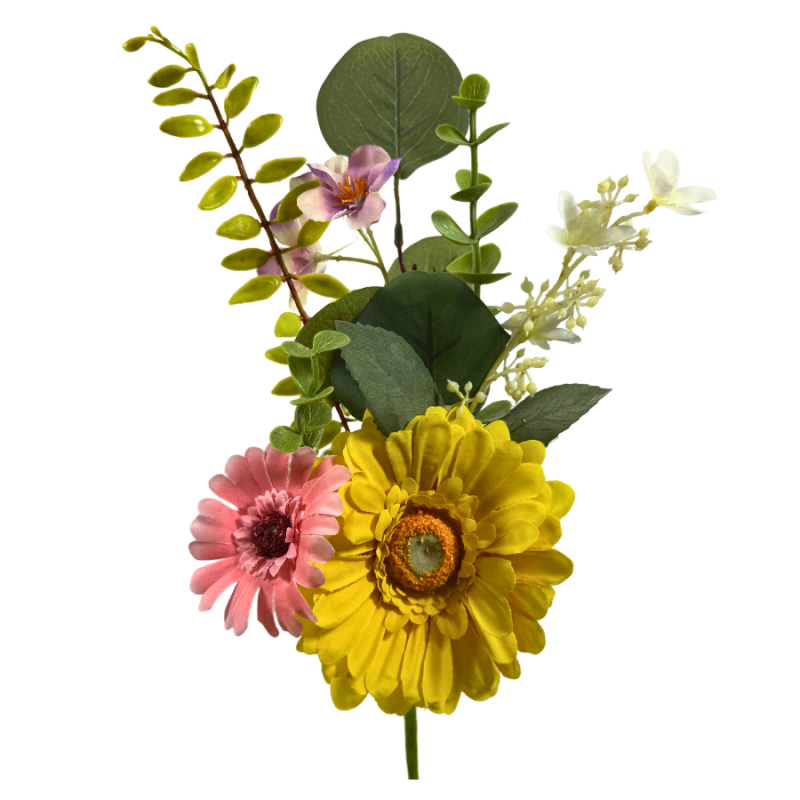 16" Gerbera Blossom Pick- Yellow