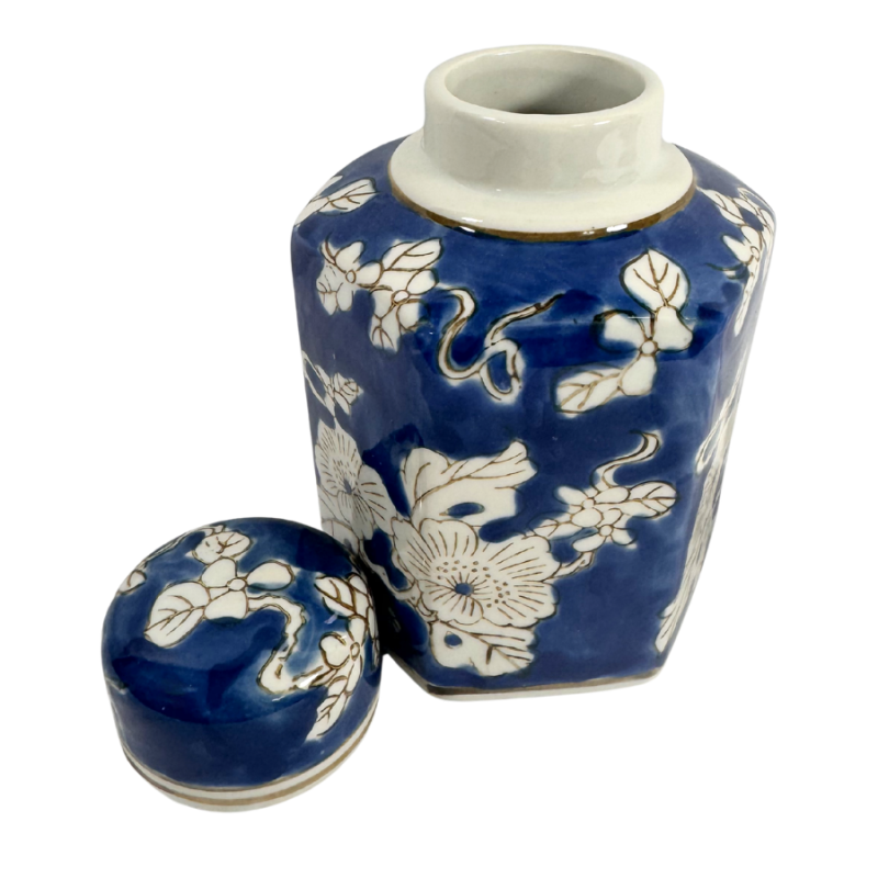 6.5" Floral Vine Chinoiserie Ginger Jar