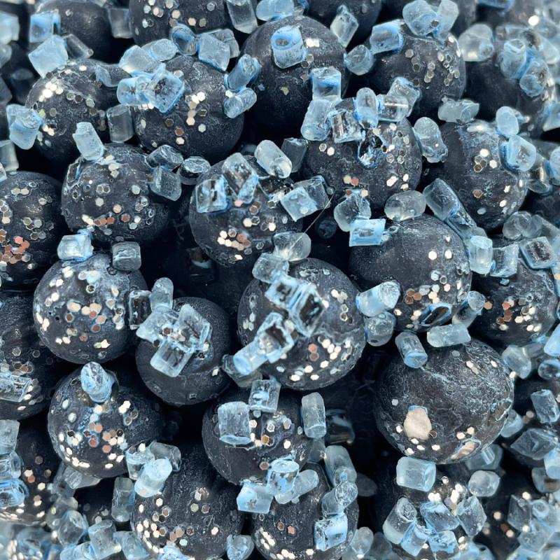 6" Iced Berry Ball Ornament - Blue