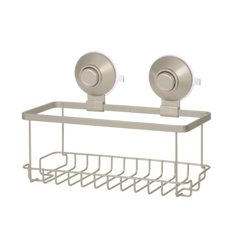 IDesign Push Lock Shower Suction Wired Basket - Satin