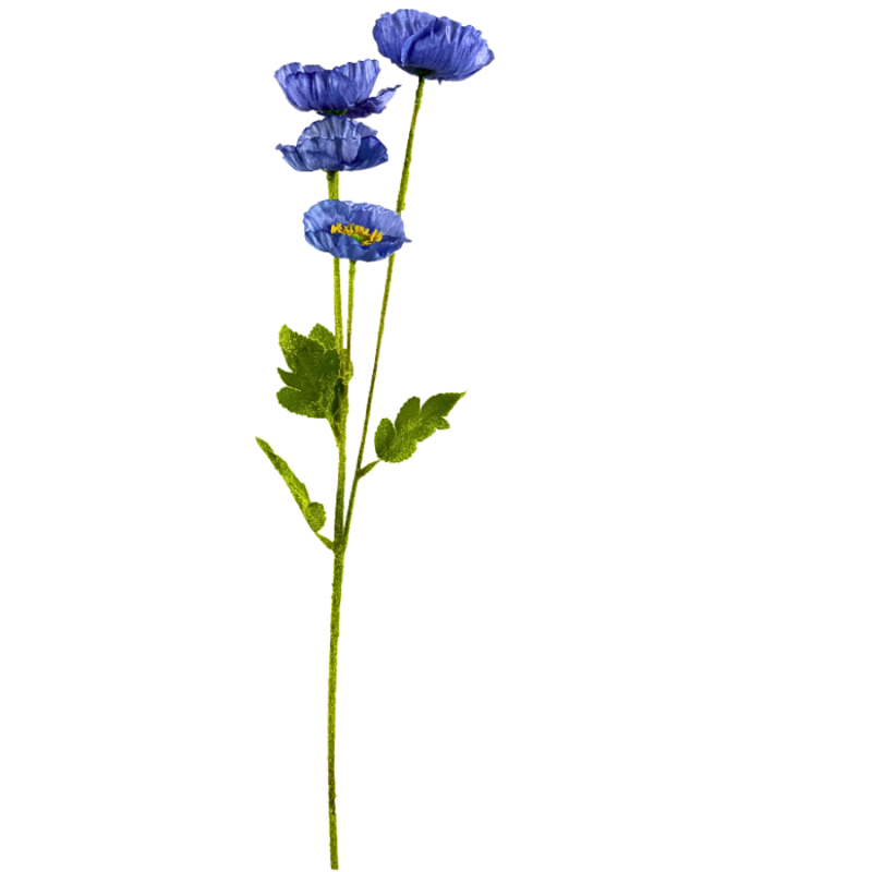 23.5" Flowering Mini Poppy Spray - Purple