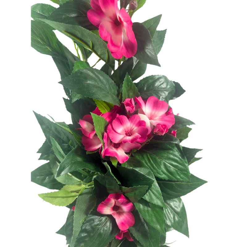 25" UV Impatiens Hanging Bush - Pink/White