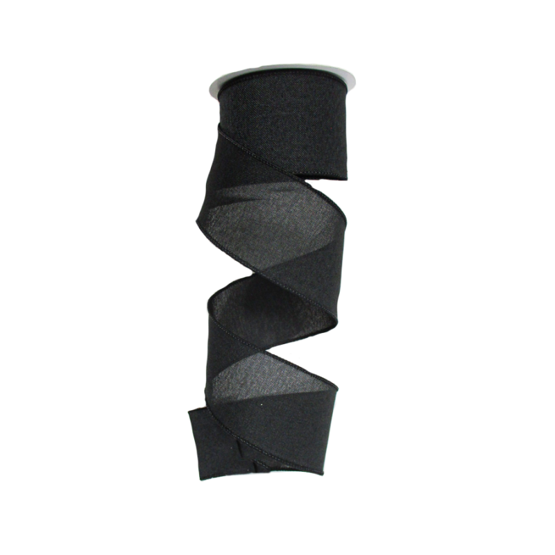 2.5" x 10yd Black Canvas Ribbon