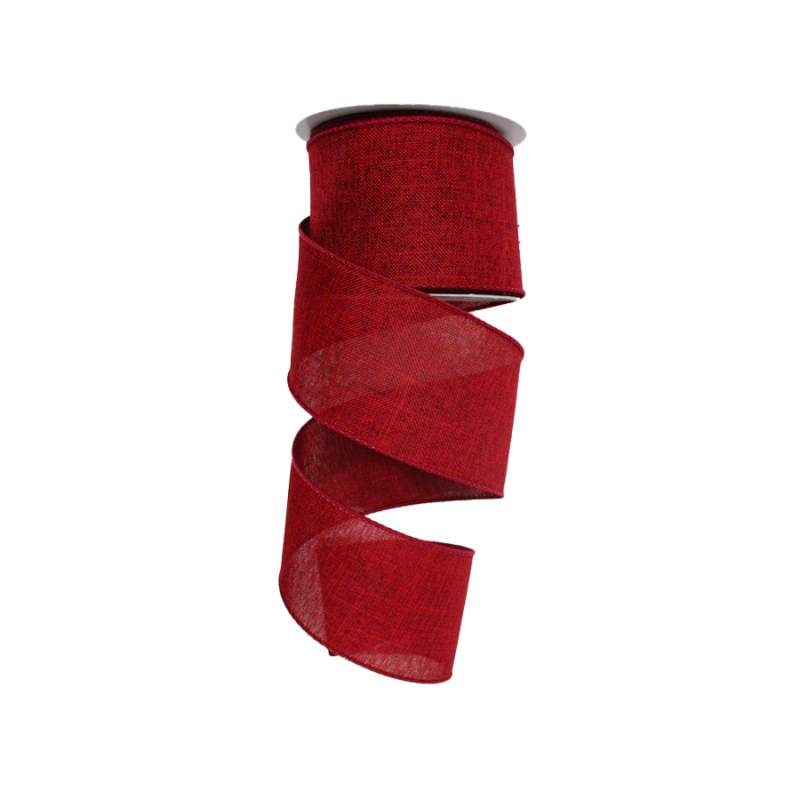 2.5" x 10yd Burgundy Canvas Ribbon