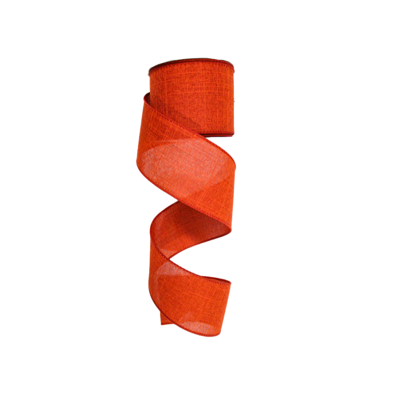 2.5" x 10yd Burnt Orange Canvas Ribbon