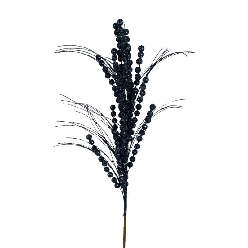 28" Dark Blue Berry Spray w/ Glitter