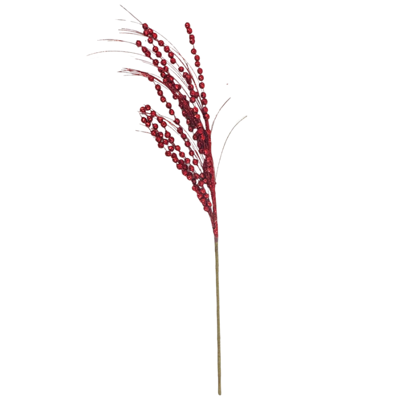 28" Berry Spray w/ Glitter- Red