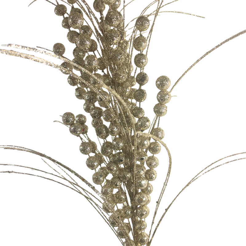 28" Berry Spray w/ Glitter - Champagne