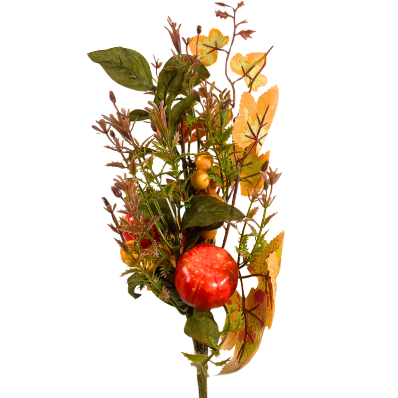 16" Pumpkin & Berry Spray