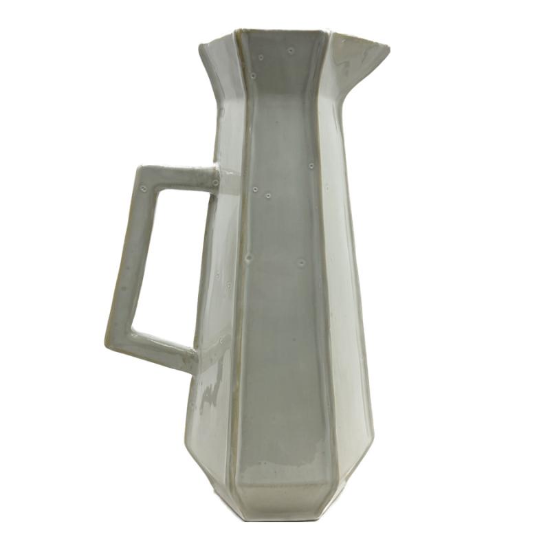 14" Ceramic Pitcher Vase - Off White