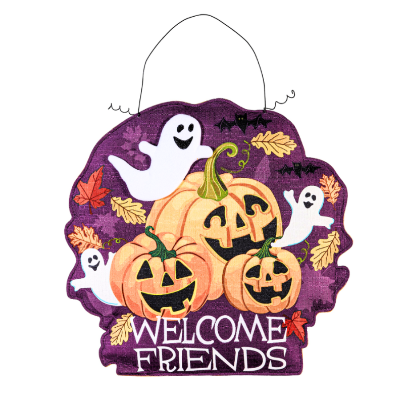 Welcome Friends of Fall/Halloween Double Sided Estate Door Décor